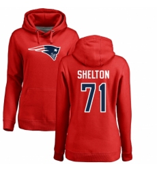 NFL Women's Nike New England Patriots #71 Danny Shelton Red Name & Number Logo Pullover Hoodie