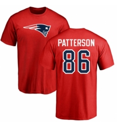 NFL Nike New England Patriots #86 Cordarrelle Patterson Red Name & Number Logo T-Shirt