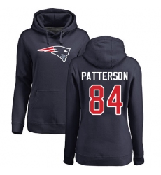 NFL Women's Nike New England Patriots #84 Cordarrelle Patterson Navy Blue Name & Number Logo Pullover Hoodie