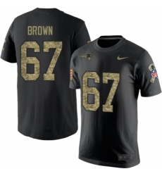 NFL Nike New England Patriots #67 Trent Brown Black Camo Salute to Service T-Shirt