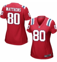 Women's Nike New England Patriots #80 Jordan Matthews Game Red Alternate NFL Jersey
