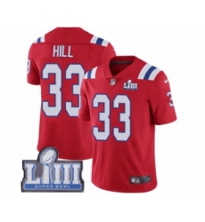 Men's Nike New England Patriots #33 Jeremy Hill Red Alternate Vapor Untouchable Limited Player Super Bowl LIII Bound NFL Jersey