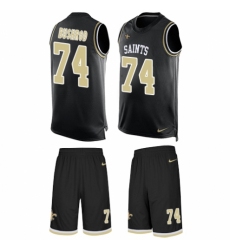Men's Nike New Orleans Saints #74 Jermon Bushrod Limited Black Tank Top Suit NFL Jersey