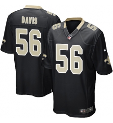 Men's Nike New Orleans Saints #56 DeMario Davis Game Black Team Color NFL Jersey