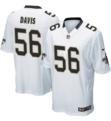 Men's Nike New Orleans Saints #56 DeMario Davis Game White NFL Jersey