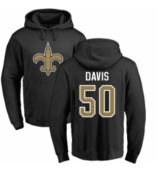 NFL Nike New Orleans Saints #50 DeMario Davis Black Name & Number Logo Pullover Hoodie