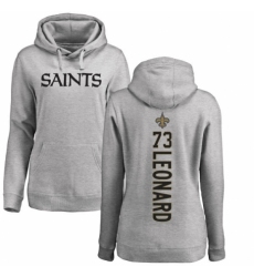 NFL Women's Nike New Orleans Saints #73 Rick Leonard Ash Backer Pullover Hoodie