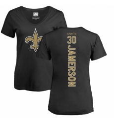 NFL Women's Nike New Orleans Saints #30 Natrell Jamerson Black Backer Slim Fit T-Shirt