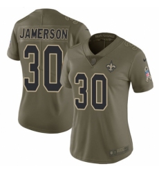Women's Nike New Orleans Saints #30 Natrell Jamerson Limited Olive 2017 Salute to Service NFL Jersey