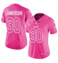 Women's Nike New Orleans Saints #30 Natrell Jamerson Limited Pink Rush Fashion NFL Jersey