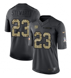 Youth Nike New York Giants #23 Jonathan Stewart Limited Black 2016 Salute to Service NFL Jersey