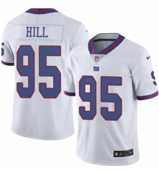 Men's Nike New York Giants #95 B.J. Hill Elite White Rush Vapor Untouchable NFL Jersey