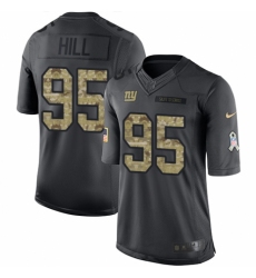 Youth Nike New York Giants #95 B.J. Hill Limited Black 2016 Salute to Service NFL Jersey