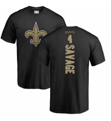 NFL Nike New Orleans Saints #4 Tom Savage Black Backer T-Shirt