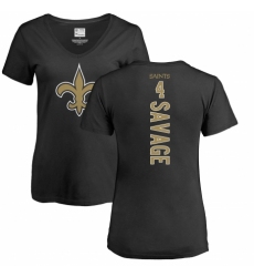 NFL Women's Nike New Orleans Saints #4 Tom Savage Black Backer Slim Fit T-Shirt