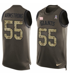 Men's Nike New York Giants #55 Ray-Ray Armstrong Limited Green Salute to Service Tank Top NFL Jersey
