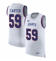 Men's Nike New York Giants #59 Lorenzo Carter White Rush Player Name & Number Tank Top NFL Jersey