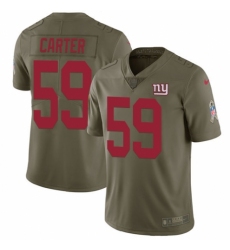 Youth Nike New York Giants #59 Lorenzo Carter Limited Olive 2017 Salute to Service NFL Jersey