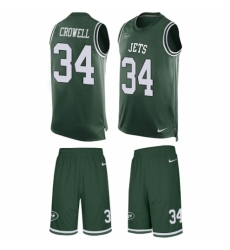 Men's Nike New York Jets #34 Isaiah Crowell Limited Green Tank Top Suit NFL Jersey
