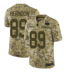 Men's Nike New York Jets #89 Chris Herndon Limited Camo 2018 Salute to Service NFL Jersey