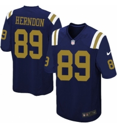 Youth Nike New York Jets #89 Chris Herndon Elite Navy Blue Alternate NFL Jersey