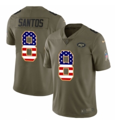 Youth Nike New York Jets #8 Cairo Santos Limited Olive/USA Flag 2017 Salute to Service NFL Jersey