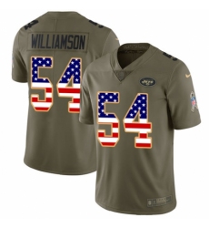 Youth Nike New York Jets #54 Avery Williamson Limited Olive/USA Flag 2017 Salute to Service NFL Jersey