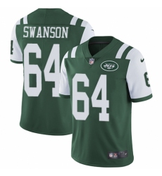 Youth Nike New York Jets #64 Travis Swanson Green Team Color Vapor Untouchable Elite Player NFL Jersey