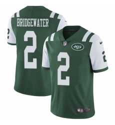 Youth Nike New York Jets #2 Teddy Bridgewater Green Team Color Vapor Untouchable Elite Player NFL Jersey
