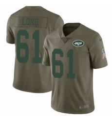 Men's Nike New York Jets #61 Spencer Long Limited Olive 2017 Salute to Service NFL Jersey