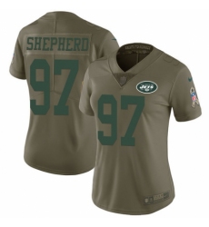 Women's Nike New York Jets #97 Nathan Shepherd Limited Olive 2017 Salute to Service NFL Jersey