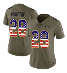 Women's Nike Oakland Raiders #28 Doug Martin Limited Olive/USA Flag 2017 Salute to Service NFL Jersey