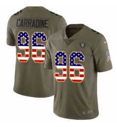 Men's Nike Oakland Raiders #96 Cornellius Carradine Limited Olive/USA Flag 2017 Salute to Service NFL Jersey