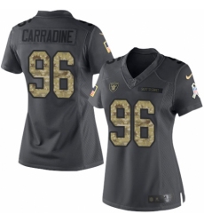 Women's Nike Oakland Raiders #96 Cornellius Carradine Limited Black 2016 Salute to Service NFL Jersey