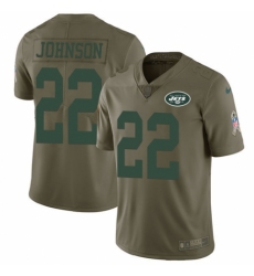 Youth Nike New York Jets #22 Trumaine Johnson Limited Olive 2017 Salute to Service NFL Jersey