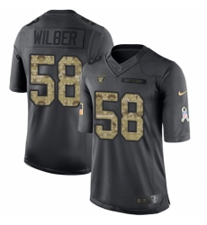 Youth Nike Oakland Raiders #58 Kyle Wilber Limited Black 2016 Salute to Service NFL Jersey