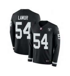 Youth Nike Oakland Raiders #54 Emmanuel Lamur Limited Black Therma Long Sleeve NFL Jersey