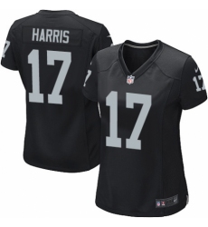 Women's Nike Oakland Raiders #17 Dwayne Harris Game Black Team Color NFL Jersey