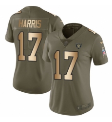 Youth Nike Oakland Raiders #17 Dwayne Harris Limited Olive/USA Flag 2017 Salute to Service NFL Jersey