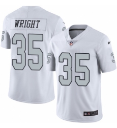 Men's Nike Oakland Raiders #35 Shareece Wright Elite White Rush Vapor Untouchable NFL Jersey