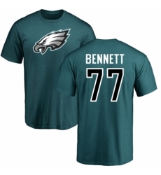 Nike Philadelphia Eagles #77 Michael Bennett Green Name & Number Logo T-Shirt