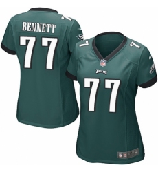 Women's Nike Philadelphia Eagles #77 Michael Bennett Game Midnight Green Team Color NFL Jersey