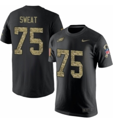 Nike Philadelphia Eagles #75 Josh Sweat Black Camo Salute to Service T-Shirt