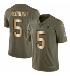 Youth Nike Seattle Seahawks #5 Alex McGough Limited Olive/Gold 2017 Salute to Service NFL Jersey