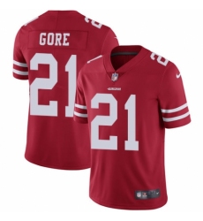 Youth Nike San Francisco 49ers #21 Frank Gore Red Team Color Vapor Untouchable Elite Player NFL Jersey