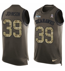 Men's Nike Seattle Seahawks #39 Dontae Johnson Limited Green Salute to Service Tank Top NFL Jersey