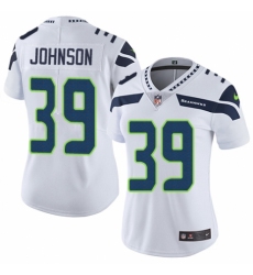 Women's Nike Seattle Seahawks #39 Dontae Johnson White Vapor Untouchable Elite Player NFL Jersey