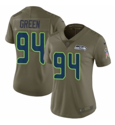 Women's Nike Seattle Seahawks #94 Rasheem Green Limited Olive 2017 Salute to Service NFL Jersey