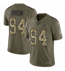 Youth Nike Seattle Seahawks #94 Rasheem Green Limited Olive/Camo 2017 Salute to Service NFL Jersey