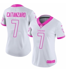 Women's Nike Tampa Bay Buccaneers #7 Chandler Catanzaro Limited White/Pink Rush Fashion NFL Jersey